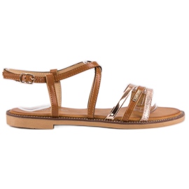 Bello Star Flade sandaler med spænde brun
