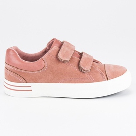 Suede Sneakers med velcro lyserød