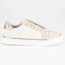 Sneakers med perler beige