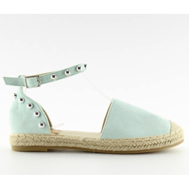 Grønne Espadriller med nitter A636-ESP-1 Grøn blå