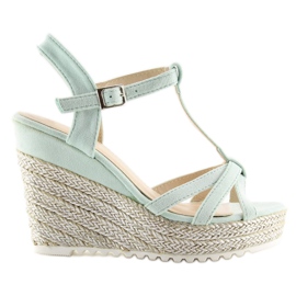 Sandaler espadriller på kiler celadon 680-30 Grøn
