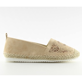 Espadriller dekoreret med beige 5599-1 Beige