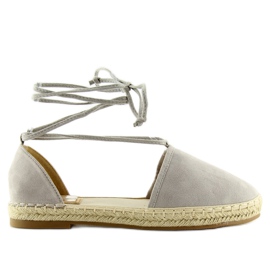Grå espadriller med bundet ankel 431-PGREY