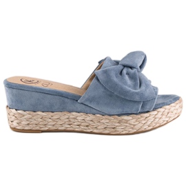 Kylie Espadriller med sløjfe blå