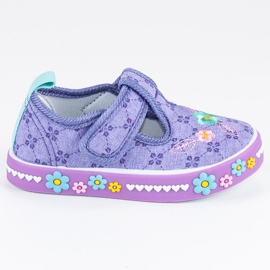 American Club Lilla amerikanske velcro-sneakers violet