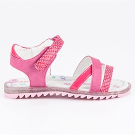 Hasby Velcro sandaler lyserød