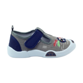 American Club grå børnesneakers med velcro 105/2018 marine blå