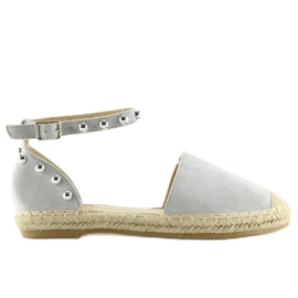 Grå Espadriller med nitter grå A636-ESP II-GAT