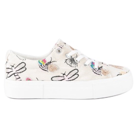 Kylie Velour sneakers på platformen beige