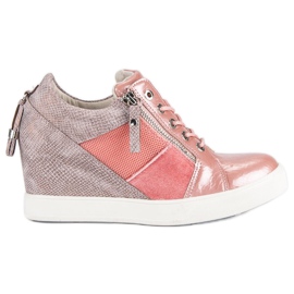Kylie Moderigtige wedge sneakers lyserød