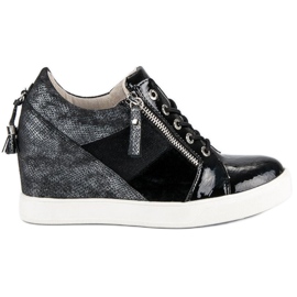 Kylie Moderigtige wedge sneakers sort