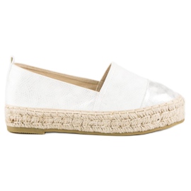 Slip-on espadriller på platformen hvid