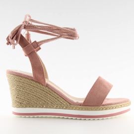 Pink sandaler på kiler JH630 pink lyserød