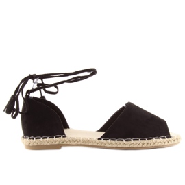 Sorte espadriller med åben tå Z-17 sort