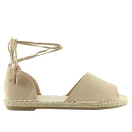 Beige espadriller med åben tå Z-17 beige