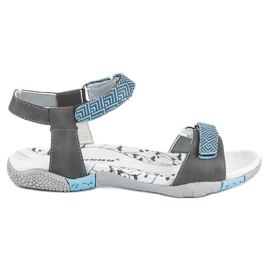 Hasby Flade velcro sandaler grå