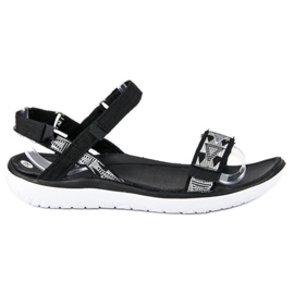American Club Sorte amerikanske sandaler