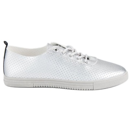 Sølv sneakers med gennembrudt grå