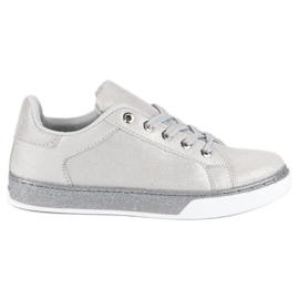 Sølvbundne sneakers grå