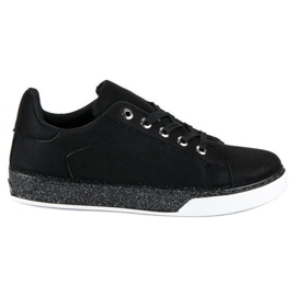 Sorte bundne sportssneakers