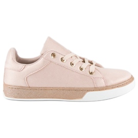 Lyserøde sneakers med bund