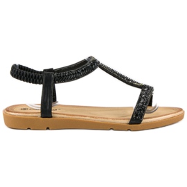 Fama Sorte sandaler med elastik