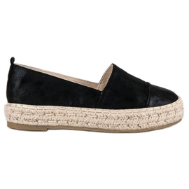Slip-on espadriller på platformen sort