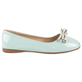 Ideal Shoes Mintlakerede ballerinaer grøn