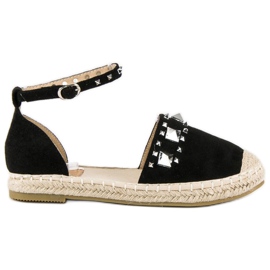 Flade espadrillesandaler sort