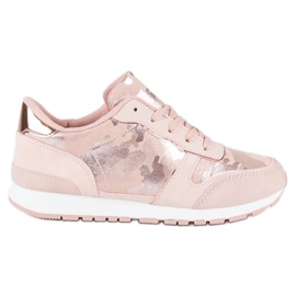 Pink sneakers med snøre lyserød