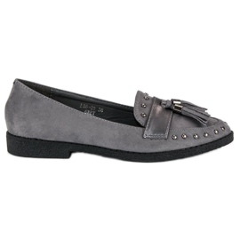 Loafers med grå frynser