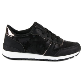 Sorte sneakers med snøre