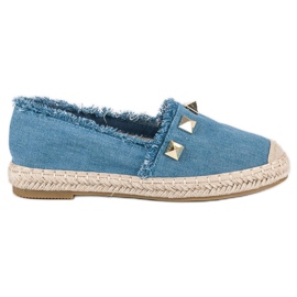 Bestelle Denim espadriller med rhinsten blå