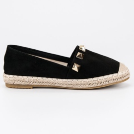 Bestelle Sorte espadriller med rhinsten