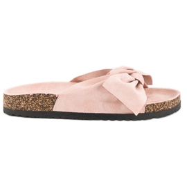 Bestelle Pink ruskind hjemmesko lyserød