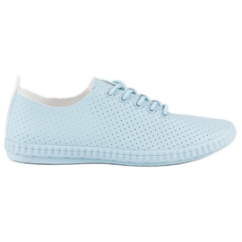 Blå sneakers med gennembrudt