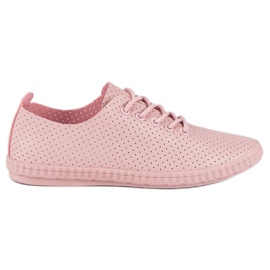 Pink sneakers med gennembrudt lyserød