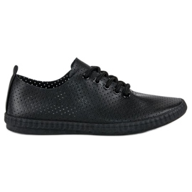 Sorte sneakers med gennembrudt