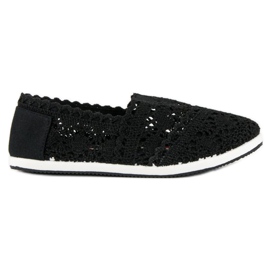Marquiz Sorte sneakers med blonder