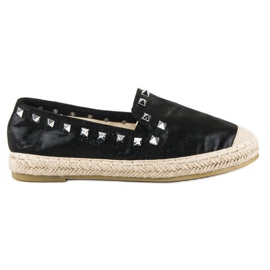 Forever Folie Sorte espadriller med nitter