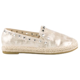 Forever Folie Guld espadriller med nitter gylden