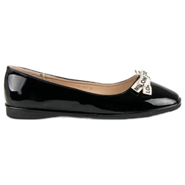 Ideal Shoes Sortlakerede ballerinaer
