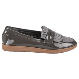 Grålakerede loafers