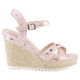 Bello Star Kile espadriller med rhinsten lyserød