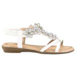 Elegante flade sandaler hvid