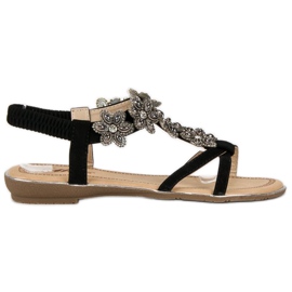 Elegante flade sandaler sort
