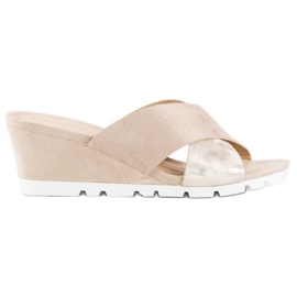 Ideal Shoes Beige kile hjemmesko
