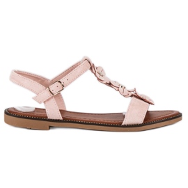 L. Lux. Shoes Ruskinds flade sandaler lyserød
