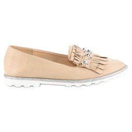 Forever Folie Elegante loafers i ruskind brun