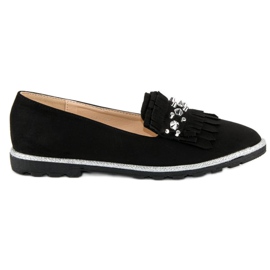 Forever Folie Elegante ruskind loafers sort